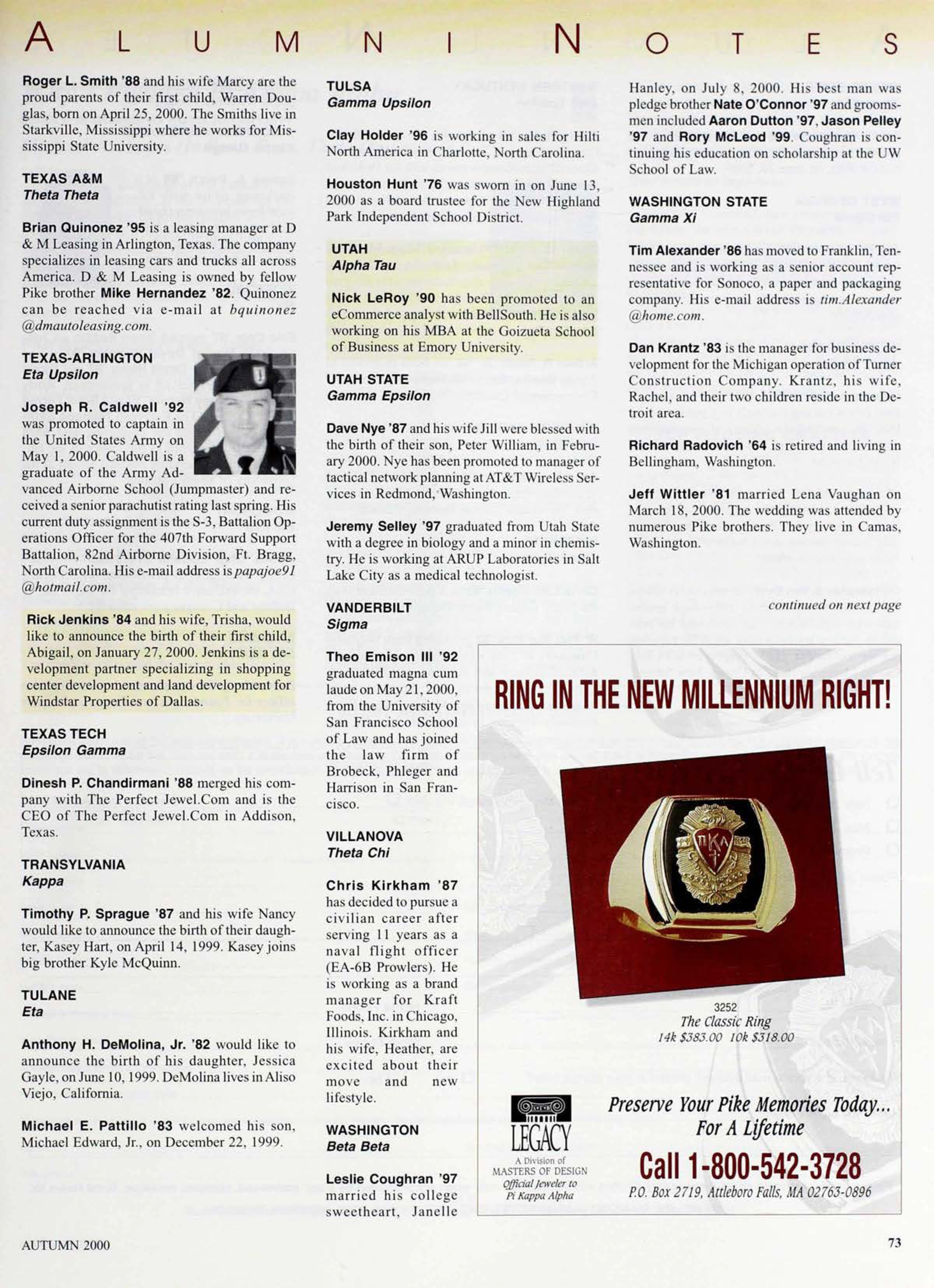Legacy Advertisement, Autumn 2000